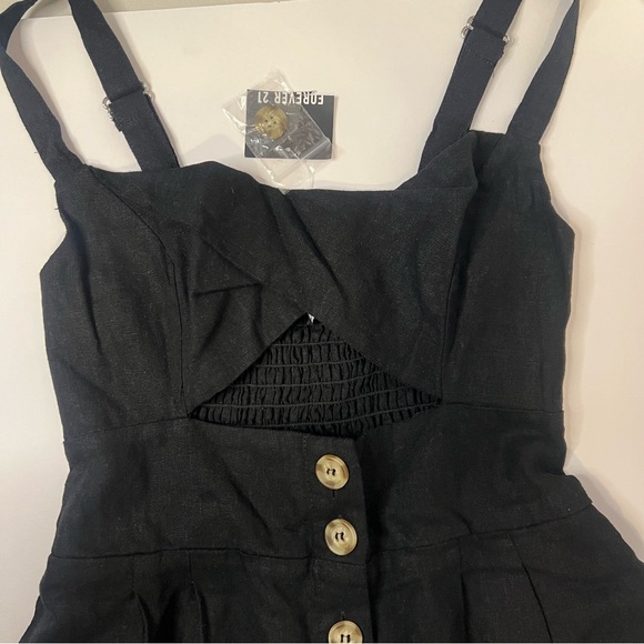Forever 21 Button Down Black Dress womens size small - Picture 4 of 5